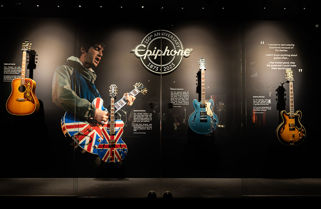 Noel Gallagher’s Epiphone Guitars Showcased at the British Music Experience