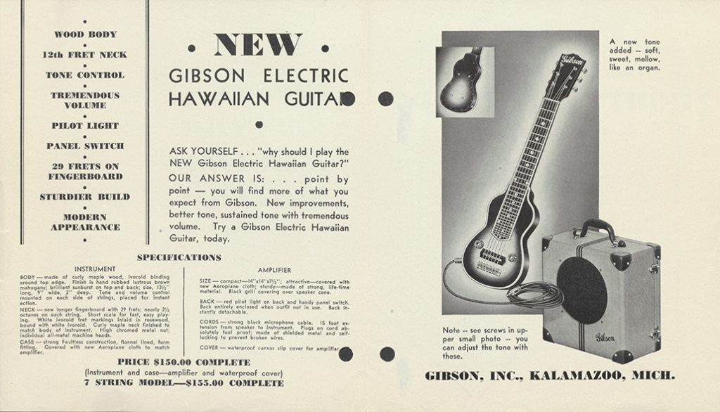 1936 Gibson electric Hawaiian brochure