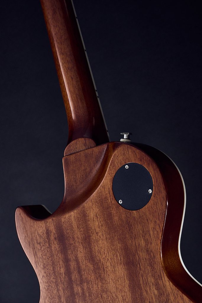 The Epiphone Les Paul Modern Figured contoured neck heel