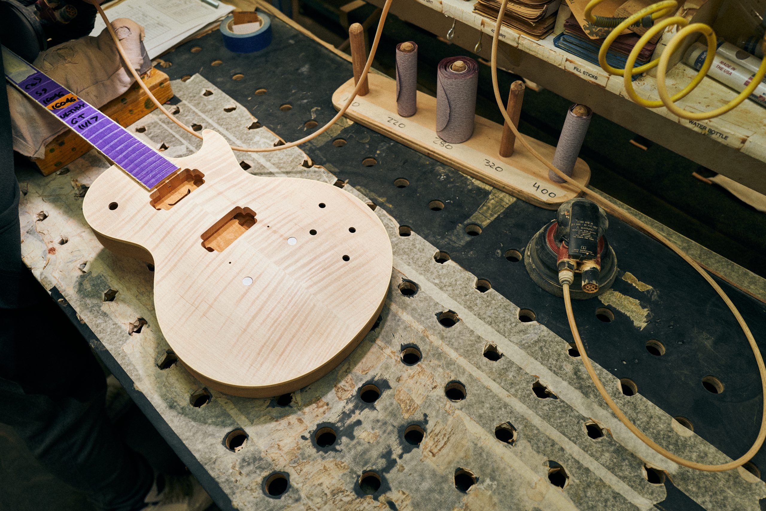 A Gibson Les Paul in progress at Gibson Custom in Nashville