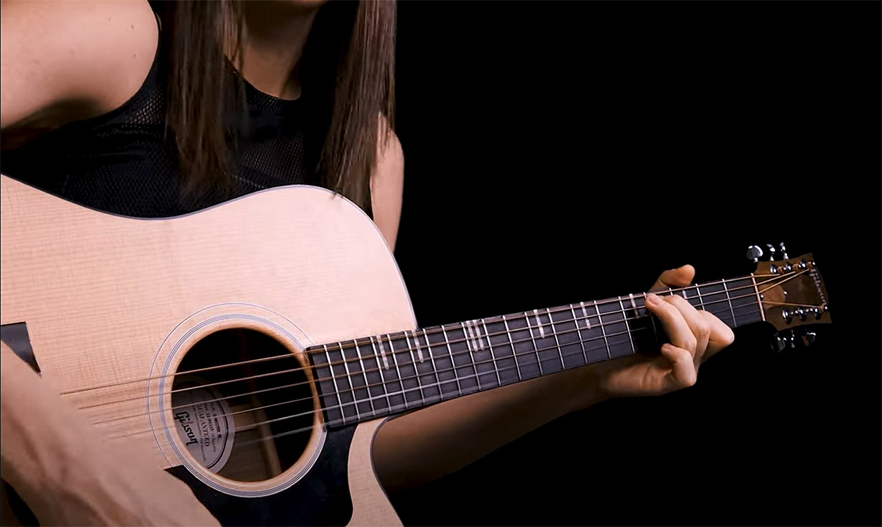 In this Gibson App video, Irene Ketikidi introduces you to some common fingerings within the Open D tuning