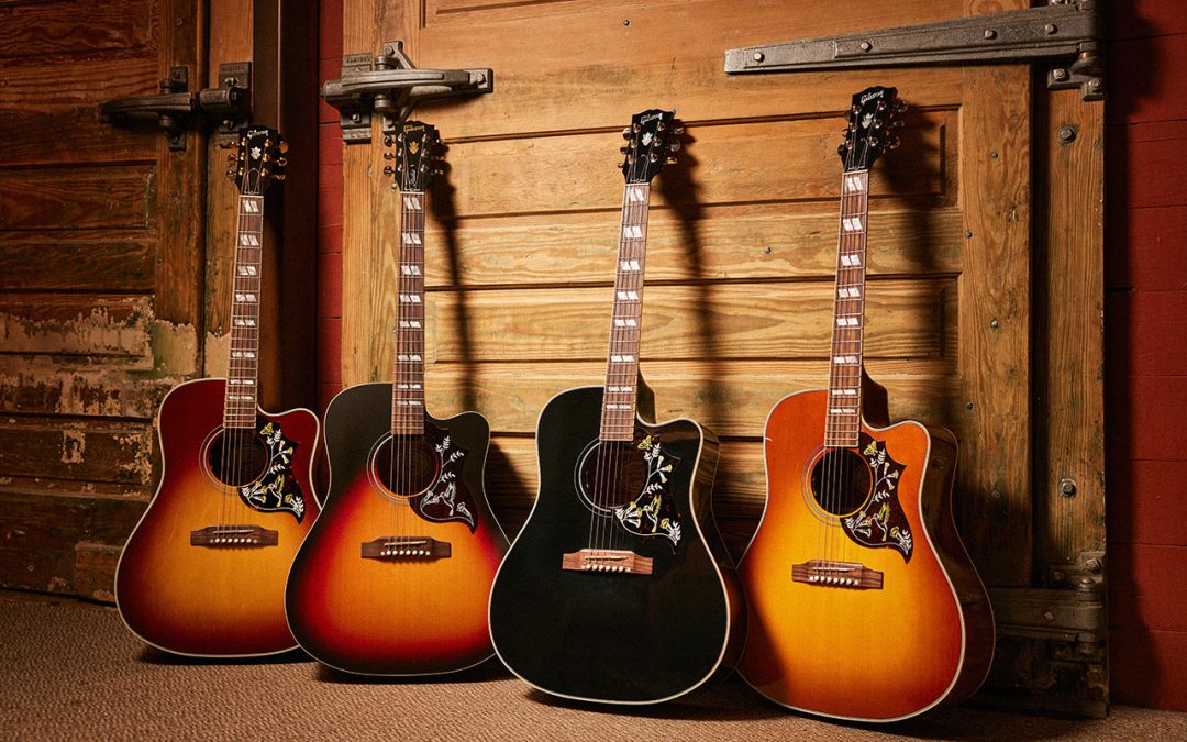 Three new versions of the famous Gibson Hummingbird—now with cutaways for extended expression